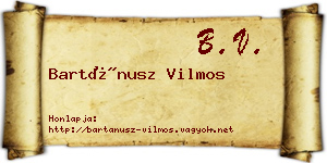 Bartánusz Vilmos névjegykártya